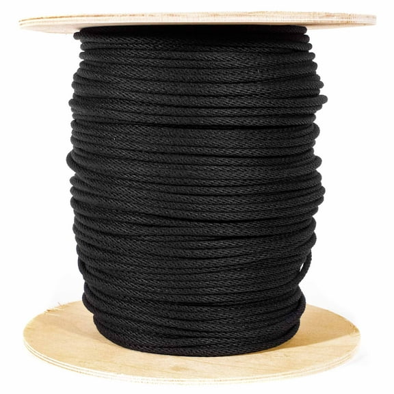 Golberg Unglazed Theater Cord in Black - Polyester & Cotton Utility Line Rope for Indoor and Outdoor Applications