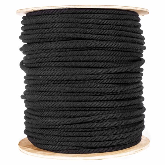 Golberg Unglazed Theater Cord in Black - Polyester & Cotton Utility Line Rope for Indoor and Outdoor Applications