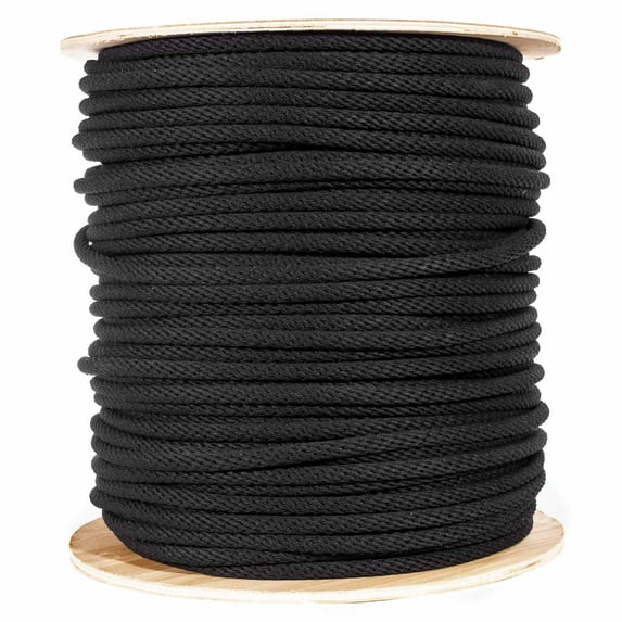 Golberg Unglazed Theater Cord in Black - Polyester & Cotton Utility Line Rope for Indoor and Outdoor Applications