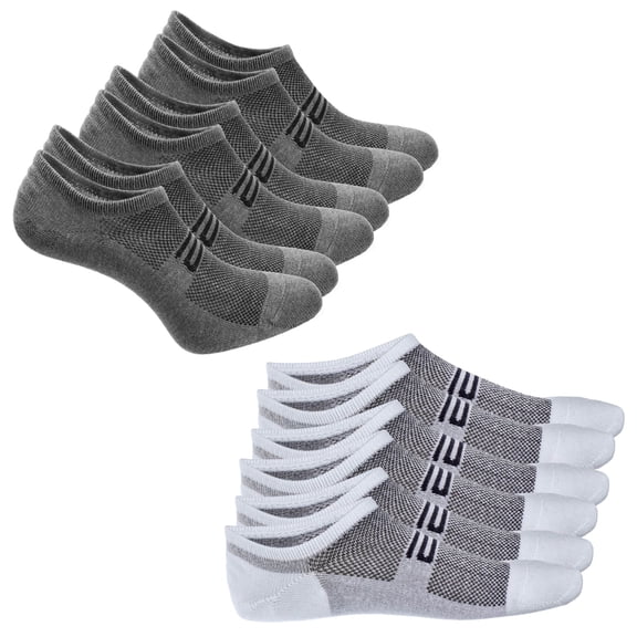 Golberg Unisex No Show Socks - 6 Pack Low Cut Cotton Socks with Non-Slide Strips for a Secure Fit - Casual Sock for Low Rise Shoes (Size - Large)
