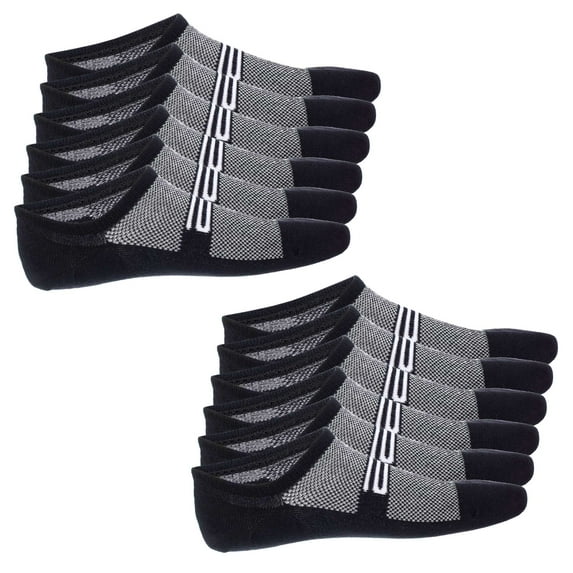 Golberg Unisex No Show Socks - 6 Pack Low Cut Cotton Socks with Non-Slide Strips for a Secure Fit - Casual Sock for Low Rise Shoes (Size - Medium)
