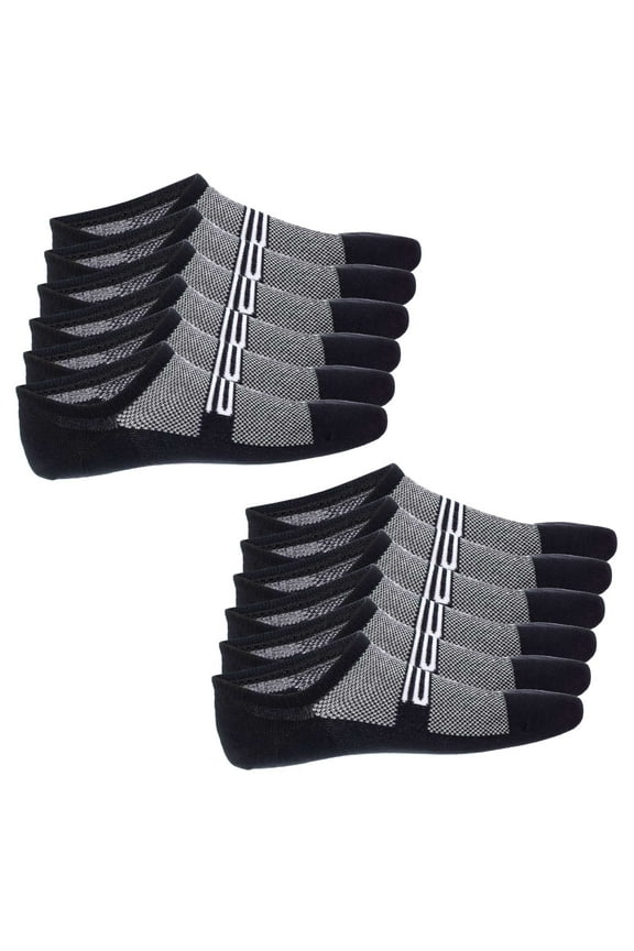 Unisex No Show Socks - 6 Pack Low Cut Cotton Socks with Non-Slide Strips for a Secure Fit - Casual Sock for Low Rise Shoes (Size - Medium)