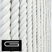 Golberg White Natural Cotton Rope - 1/4 Inch Diameter Twisted 100% Pure Natural Cotton Rope - Multiple Length Options - Made in America
