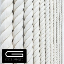 Golberg White Natural Cotton Rope - 5/16 Inch Diameter Twisted 100% Pure Natural Cotton Rope - Multiple Length Options - Made in America