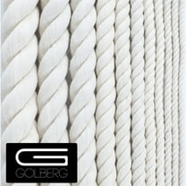 Golberg White Natural Cotton Rope - 5/8 Inch Diameter Twisted 100% Pure Natural Cotton Rope - Multiple Length Options - Made in America