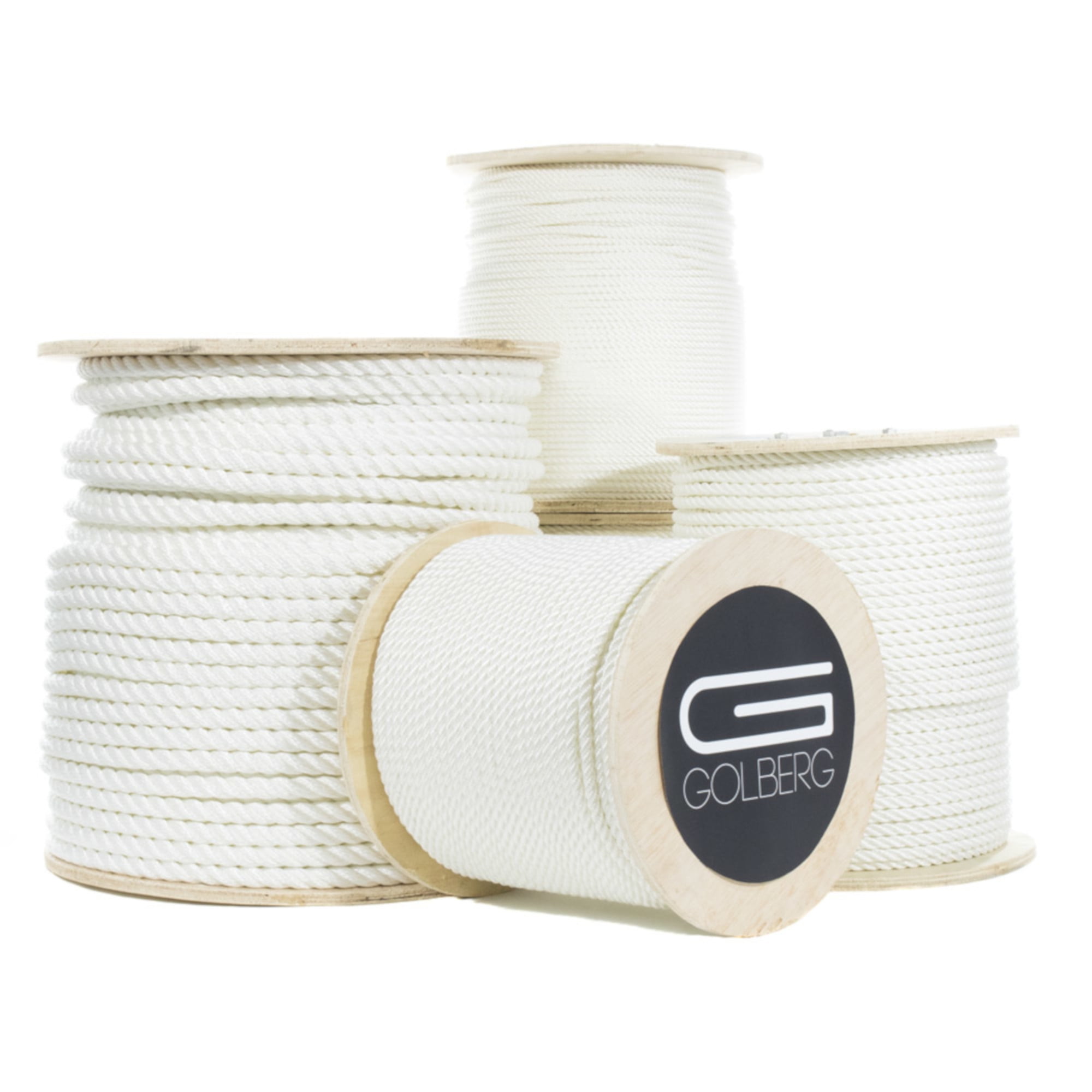 Golberg | White Twisted Nylon Rope Cord Utility Line (1 Inch, 50 FT ...