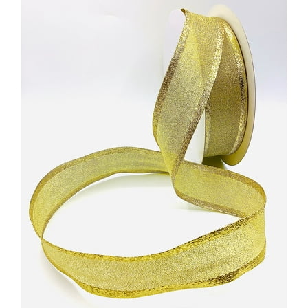 Gold 1-1/2" Metallic Wire Edge Ribbon