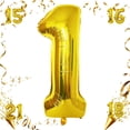 Gold 1 Number Balloon 32 inch Large Helium & Air Inflation Foil Mylar ...