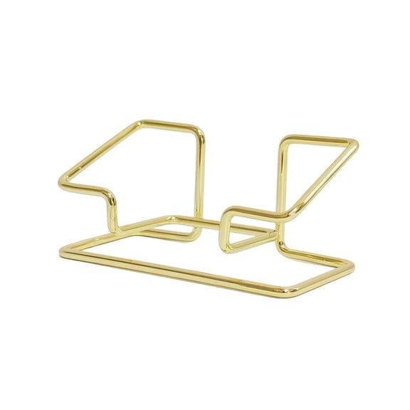 Gold 1 Pack Metal Wire Business Card Holder Minimalist Desktop Name Card Display Stand Durable Resistant Corrosion for Office Desk Reception Counter Organization 3.94*1.77*1.77 Inch