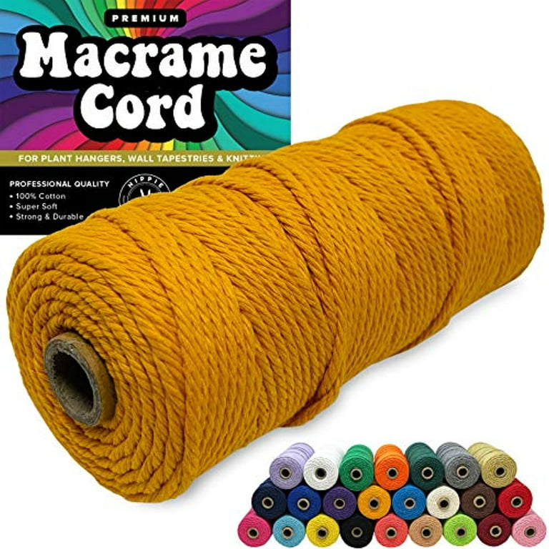Navy Blue 100% Cotton Cord Rope for Macrame 3mm Natural and Colored Craft String Yarn Materials 325 Feet, Adult Unisex, Size: Small