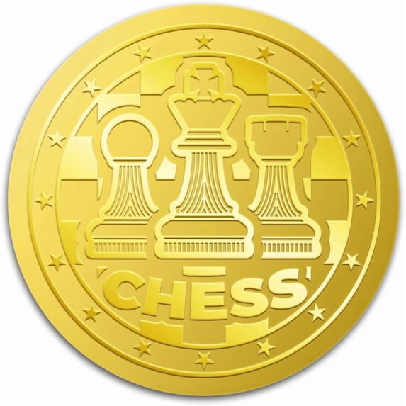Gold 100Pcs 2" Chess Gold Foil Seal Stickers Gold Chess Seals Embossed Foil Stickers Self Adhesive Seals Sticker Round Labels for Invitation Cards Party Gift Sealing Envelopes