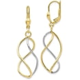 thumbnail image 1 of Gold 10K Yellow with Rhodium Polished Leverback Earrings - 43mm, 1 of 6
