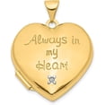 thumbnail image 1 of Gold 10k Two-tone Dia Always in my Heart w/Heart Charm Inside 21mm Heart Locket - 26.9mm Natural Diamonds, 1 of 7