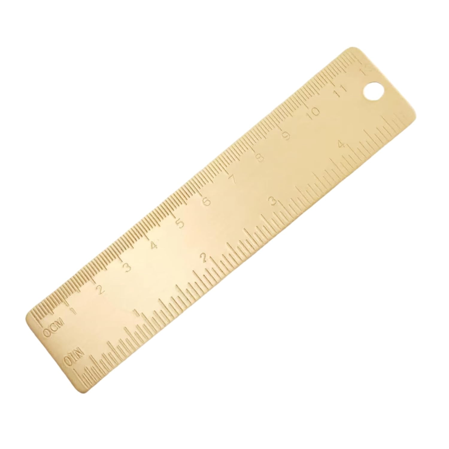 Tall Short Ruler Gold 12cm Straight Brass Ruler, 4 Inches Metric Dual Scale Measurement ...