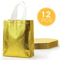thumbnail image 1 of TickJOY 12 Pcs Iridescent Gift Bags with Handles, Holographic Reusable Gift Bags Medium Size, Goodie Bag for Birthdays, Christmas, Weddings, Holidays, Valentines (8"W x 4"D x 10"H, Gold), 1 of 6