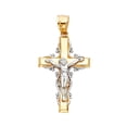 thumbnail image 1 of Gold 14K Two Tone Jesus Crucifix Cross Religious Pendant For Necklace or Chain, 1 of 9