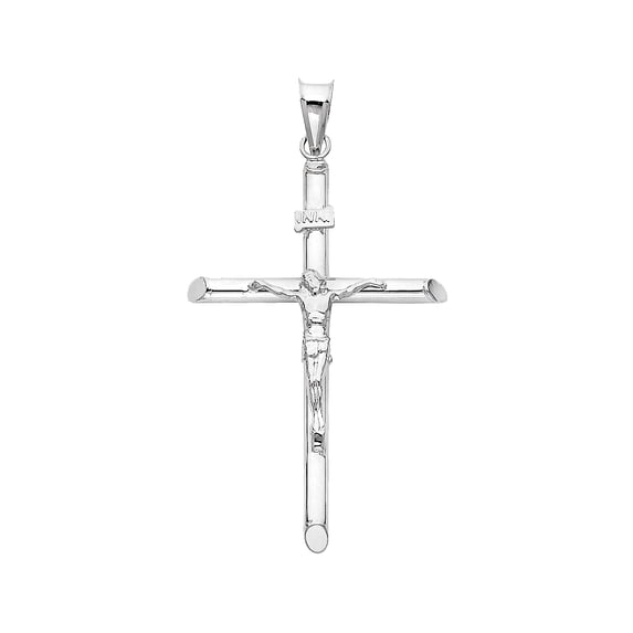 Top Gold & Diamond Jewelry 14K White Gold Crucifix Cross Pendant