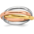 thumbnail image 1 of Gold 14k Tri-color Polished Rolling Ring Size 8.5 - Ring Size 8.5, 1 of 8