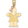 thumbnail image 1 of Gold 14k Two-Tone Small Girl with Bow on Left Engravable Charm - 25mm, 1 of 6