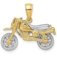 thumbnail image 1 of Gold 14k Two-tone 3-D Moveable Dirt Bike Motorcycle Charm - 14mm, 1 of 7