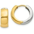 thumbnail image 1 of Gold 14k Two-tone Hinged Hoop Earrings - 10mm - 2.2gm, 1 of 6