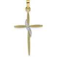 thumbnail image 1 of Gold 14k Two-tone Solid Methodist Cross Pendant - 35mm, 1 of 6