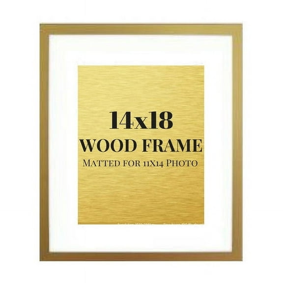 Gold 14x18 picture frame matted to 11x14 photograph