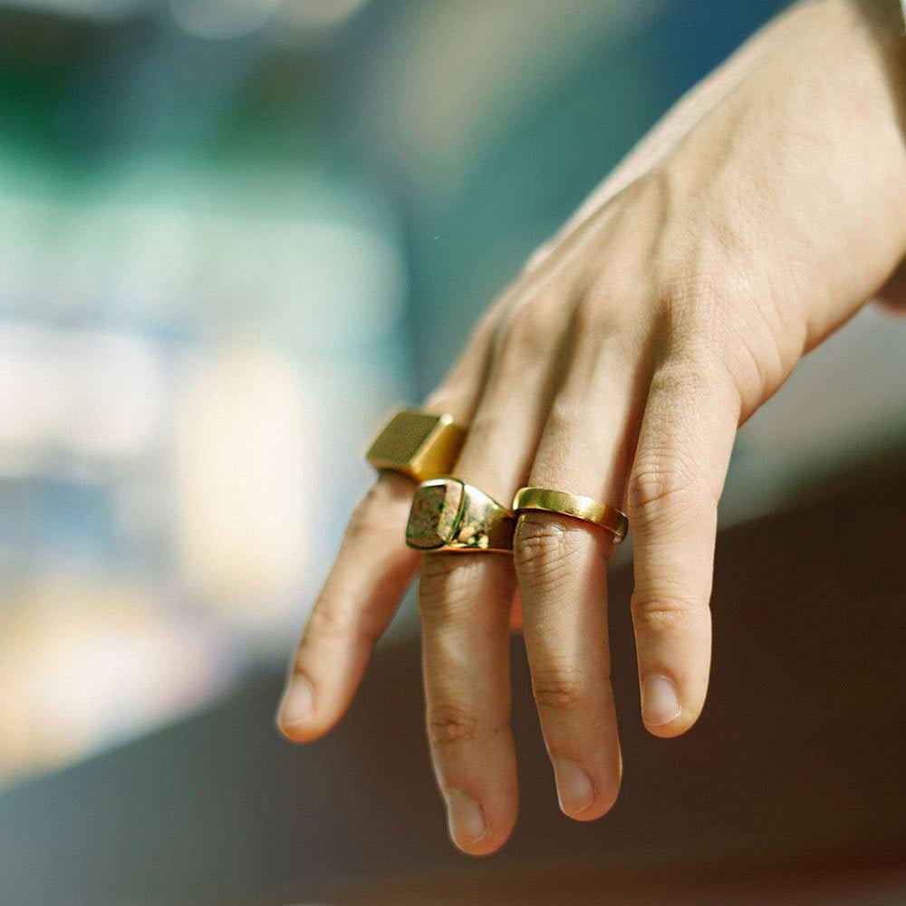 Slant Stone Studded Line Diamond Men's Ring – With Clarity