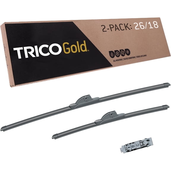 Gold (18-2618) 26 & 18 Inch Pack of 2 for My Car Super Premium All Weather Beam Blade Select Vehicle Models