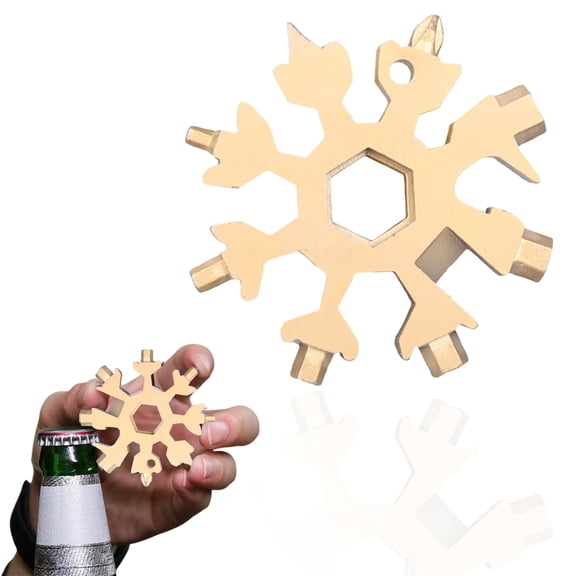 Gold 18-in-3 Stainless Steel Multi-Function Bottle Opener, Corkscrew, Can Opener & Wine Tool, Compact Kitchen Gadget for Home, Travel, Parties, Durable & Portable