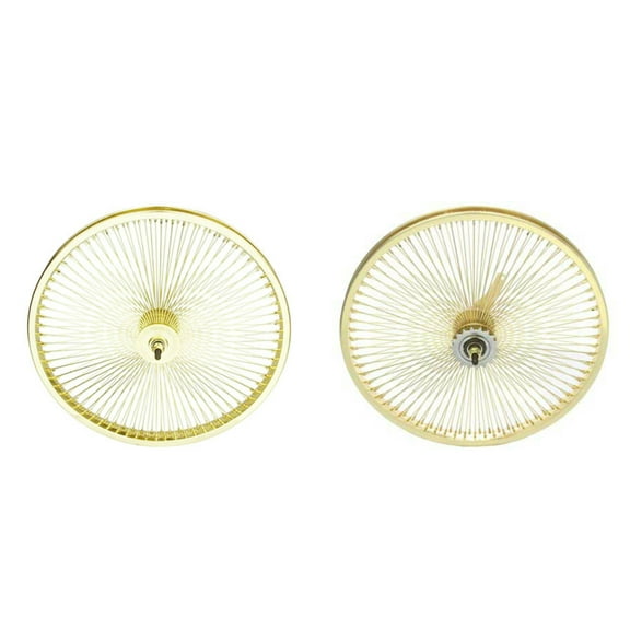 Gold 20" 144 Spoke Wheel Set. Front and Back Coaster Wheel