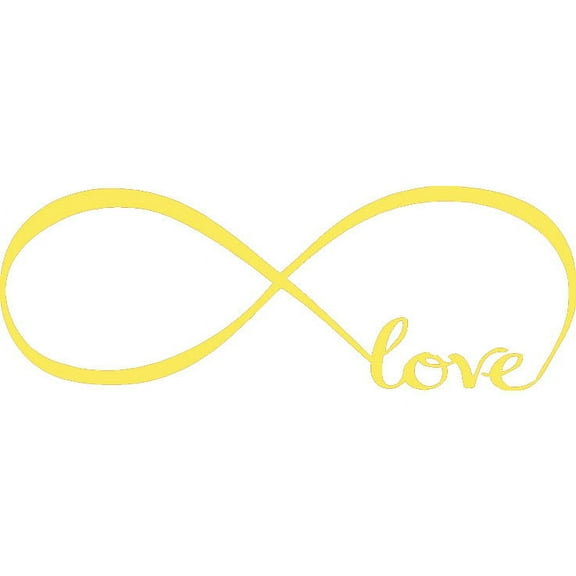 Gold 22" x 61" Infinity Symbol Word Love Vinyl Art Decal