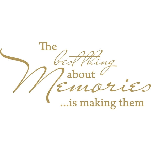 Gold 22" x10" Decaltor BEST THING ABOUT MEMORIES Quotes Sayings Words Art Decor Lettering Vinyl Wall Art Inspirational Uplifting