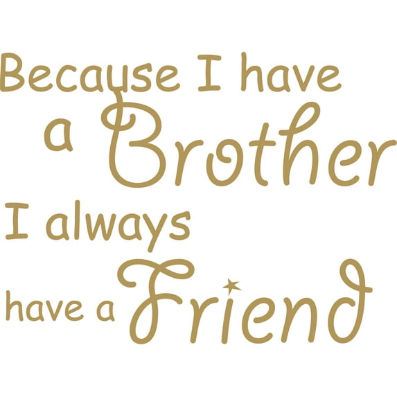 Gold 22" x16" Decaltor Brothers Friends Kid Room Quotes Sayings Words Art Decor Lettering Vinyl Wall Art Inspirational Uplifting