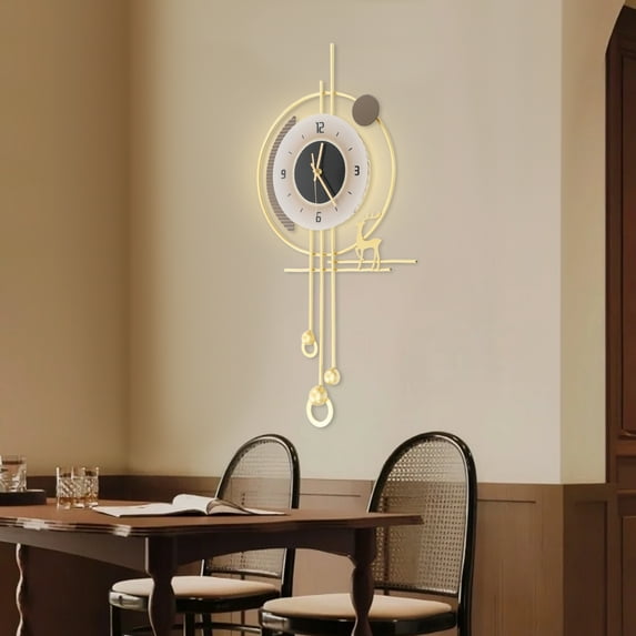 Gold 35x22x70cm Silent Wall Clock Acoustic Led Luminous Modern Simple Clock (Small)