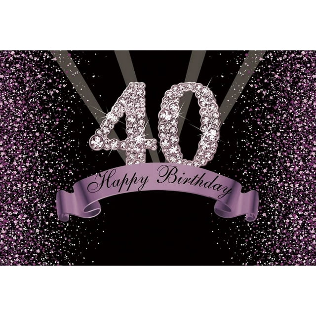 Gold 40th Backdrop For Woman Man Happy Birthday Party 40 Years Old Photography Background Lady Photocall Photo