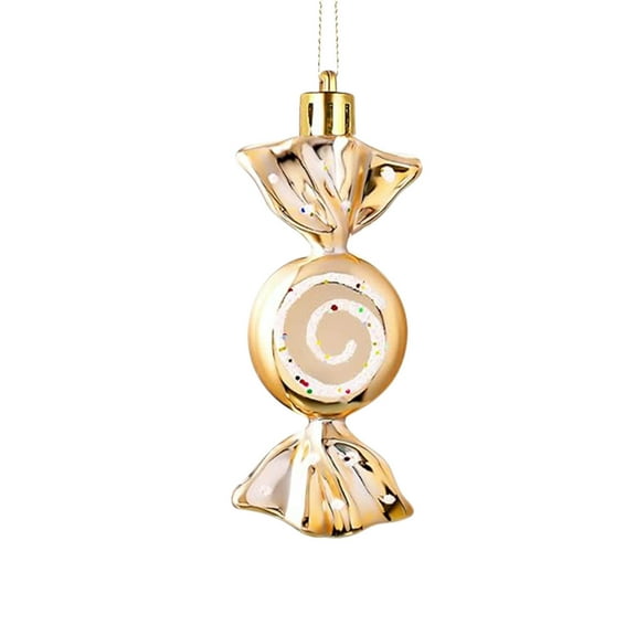 Yxnmud Gold 6Pcs Christmas Candy Ornaments Hanging Candy Pendants Xmas Tree Hanging Ornaments Candy Pendants