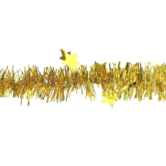 Gold 6-Pack Christmas Colorful Ribbon Decorations, 2M Plastic Wool Strips For Tree Wall Door, Holiday Party Wedding Decorative Pull Streamers