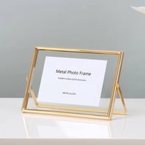 Gold 6x 4'' Floating Frame, For Photo Sizes (3 x2'' 5x 3.5'' up to 6x4'' ), Beautiful Metal Lace Edge Frames Adjustable Tabletop/Shelf Photo Frame, Classy Gift Choice forThanksgiving, Wedding,