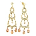 thumbnail image 1 of Gold 925 Sterling Silver Earrings with AAA Grade CZ in Champagne for Women Champagne Stone Color Style 7X372, 1 of 1
