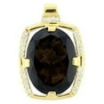 thumbnail image 1 of Gold 925 Sterling Silver Pendant with AAA Grade CZ in Smoky Topaz for Women Smoky Topaz Stone Color Style LOA373, 1 of 1