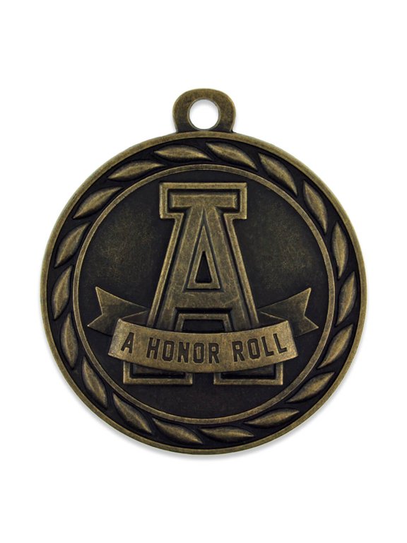 Gold A Honor Roll Single and Bulk School Medals