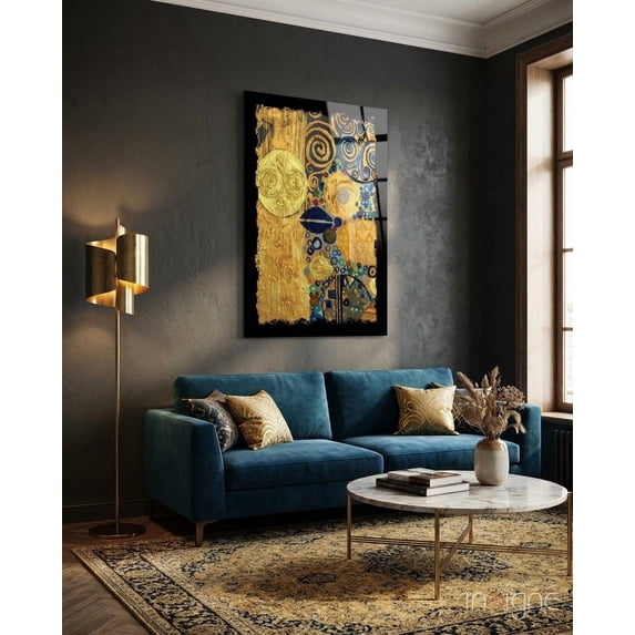 Gold Abstract Glass Wall Art - Walmart.com