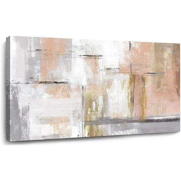 Gold Abstract Wall Art Decor Minimalist Oil Paintings 24"x48" Canvas Wall Art for Living Room Modern Unframed Pictures for Wall Home Office for Women Ready to Hang