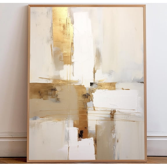 Gold Abstract Wall Art Poster Modern Minimalist Decor, Unframed Paper Poster 8x10in
