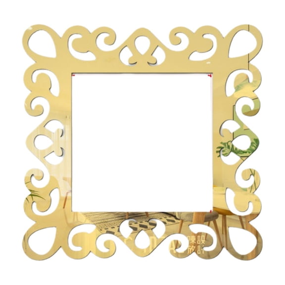 Gold Acrylic Mirror Switch Sticker, Self-Adhesive Square Wall Plate Cover, Home Decoration, 5.9X5.9In