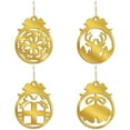 thumbnail image 1 of Gold Acrylic Ornaments 4 Piece Set, Sparkling Double-Sided Flat Ball Holiday Decorations, Large Set of Shiny Ornaments for Festive Tree(C), 1 of 3