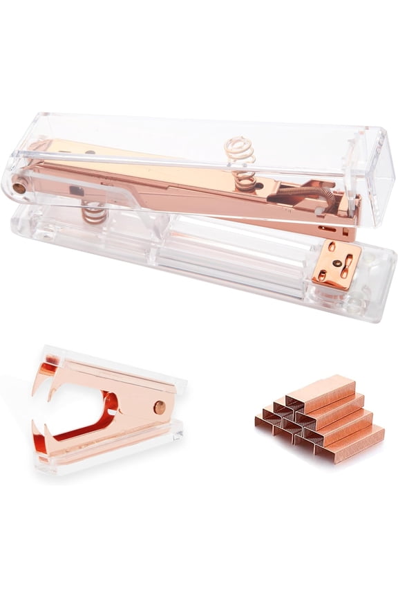 Acrylic Stapler, Desktop Stapler, 25 Sheet Capacity, includes 1000 Staples and Staple Remover