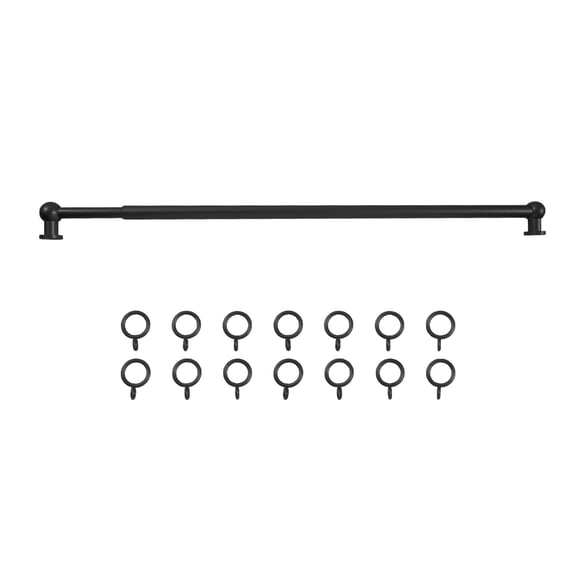 Gold Adjustable Cafe Curtain Rod with Rings, Fits 28-48 Inch Kitchen Windows, Small Decorative Curtain Rod for Bathroom, French Door & Bedroom(1 Pack)