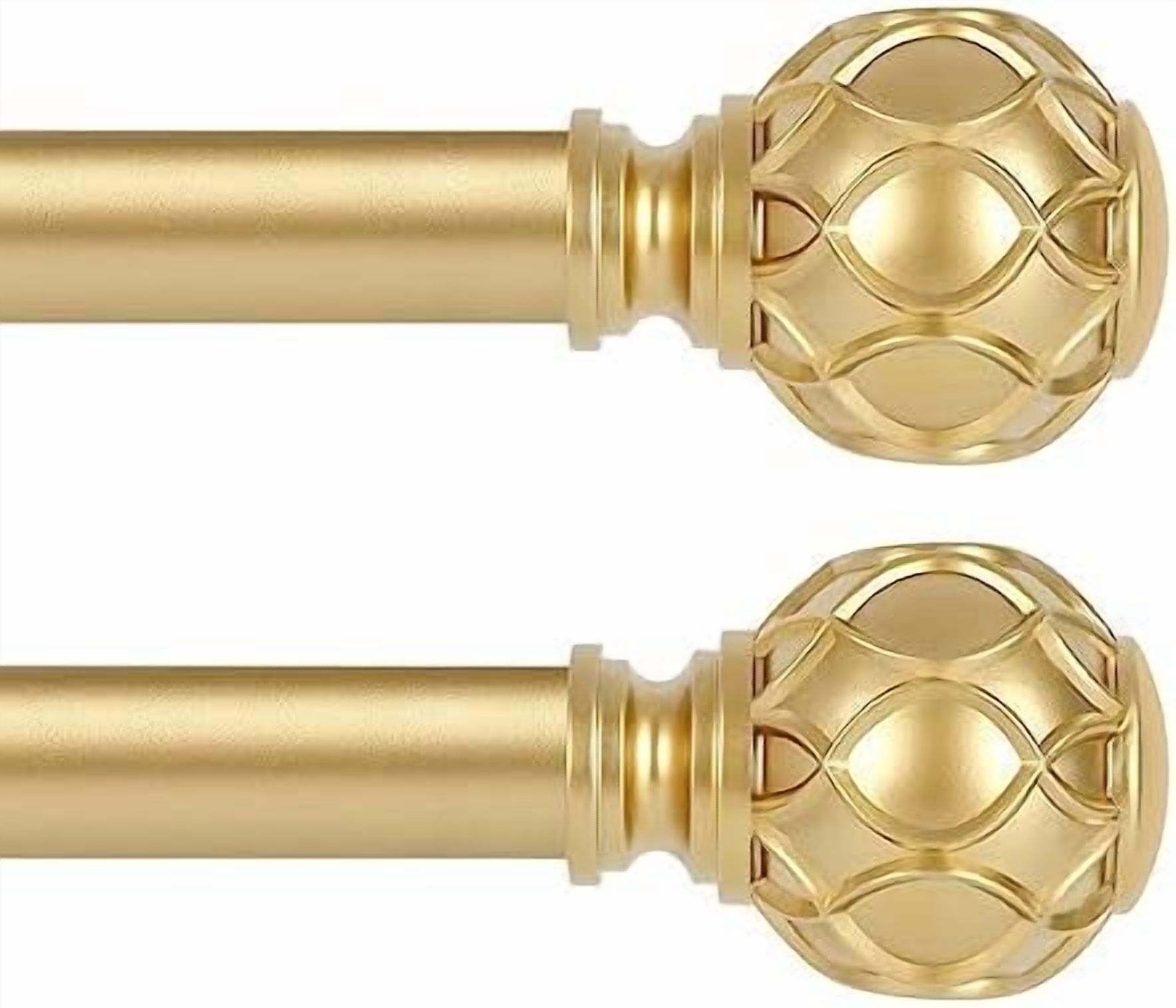 Rustic Picture Rods With Ribbon Gold Adjustable Curtain Rods for Windows:Farmhouse Heavy Duty Curtain ...